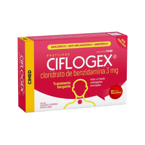 Pastilhas para garganta - Sabores Ciflogex 12 un.